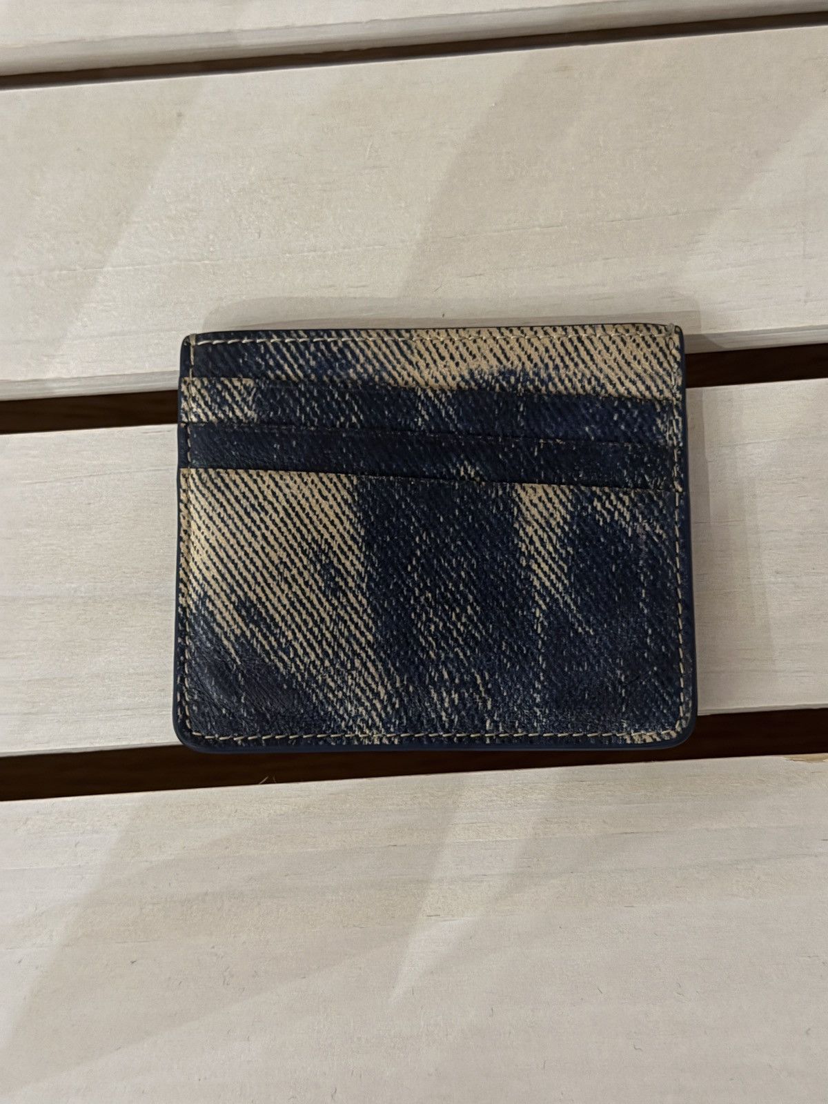 Maison Margiela Maison Margiela Denim Printed Leather Card Holder Size ONE SIZE - 3 Thumbnail