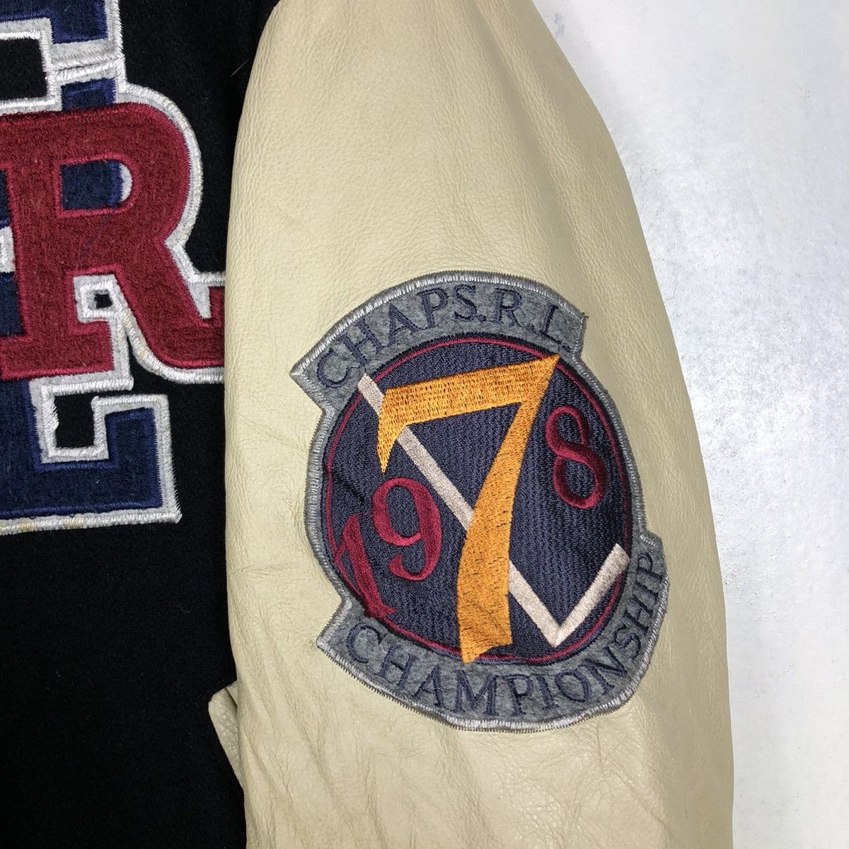 Chaps Ralph Lauren 🔥VINTAGE JUMPER VARSITY LEATHER JACKET CHAPS RALPH LAUREN Size US L / EU 52-54 / 3 - 20 Thumbnail
