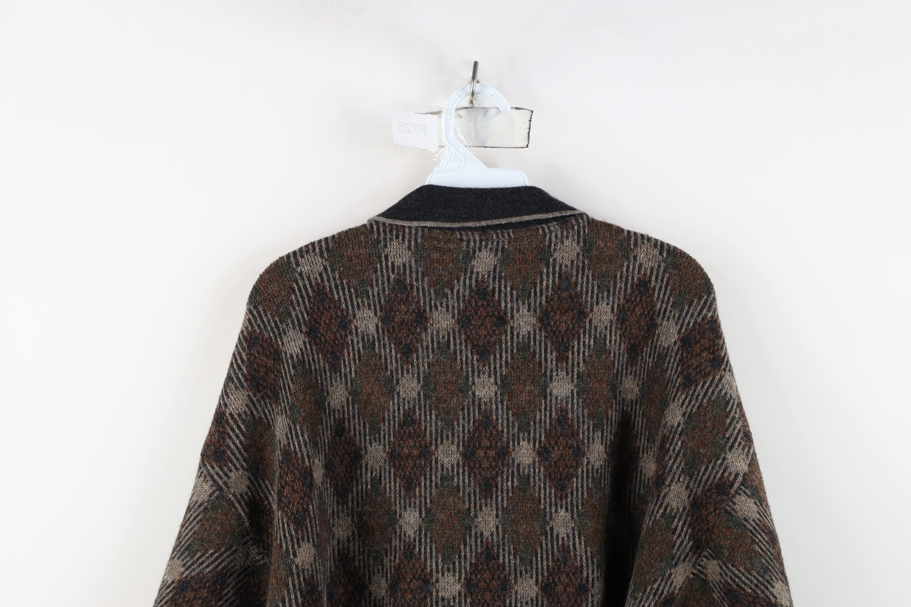 Vintage Vintage 90s Streetwear Blend Argyle Knit Collared Sweater Size US L / EU 52-54 / 3 - 9 Thumbnail