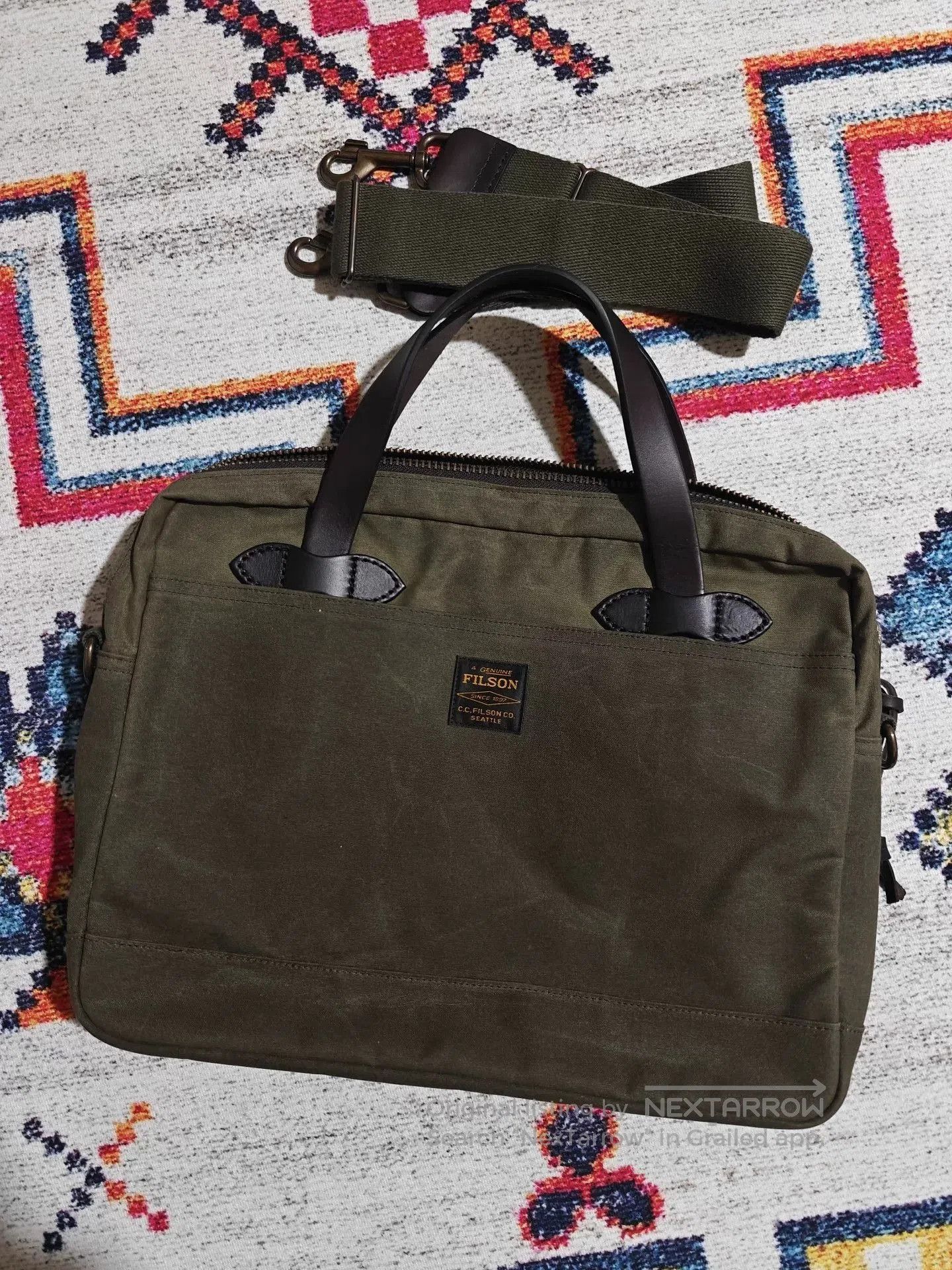 Filson Filson Millerain Waxed Canvas Briefcase. Size ONE SIZE - 4 Thumbnail