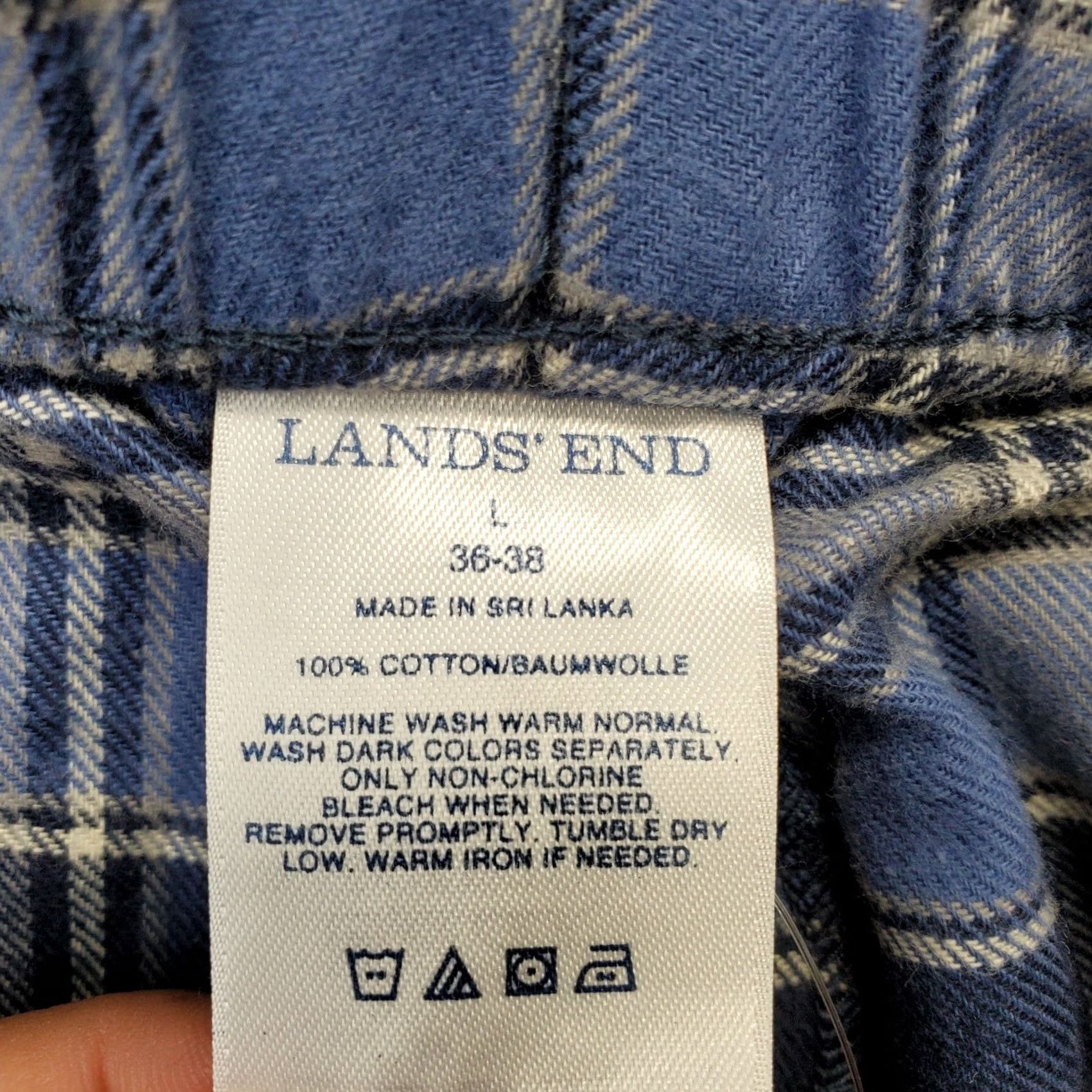 Lands' End Lands' End Loungewear Pants Mens L Multi Plaid Stretch Straight Leg Drawstring Size US 33 - 7 Thumbnail