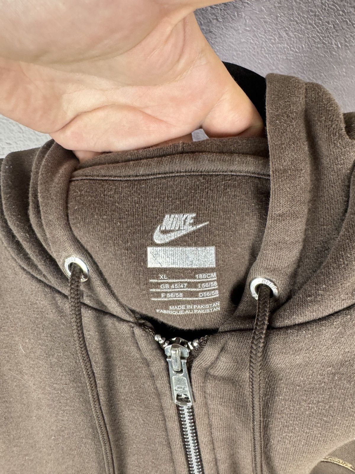 Nike Nike vintage Y2K brown faded hoodie swoosh drill Size US XL / EU 56 / 4 - 10 Thumbnail