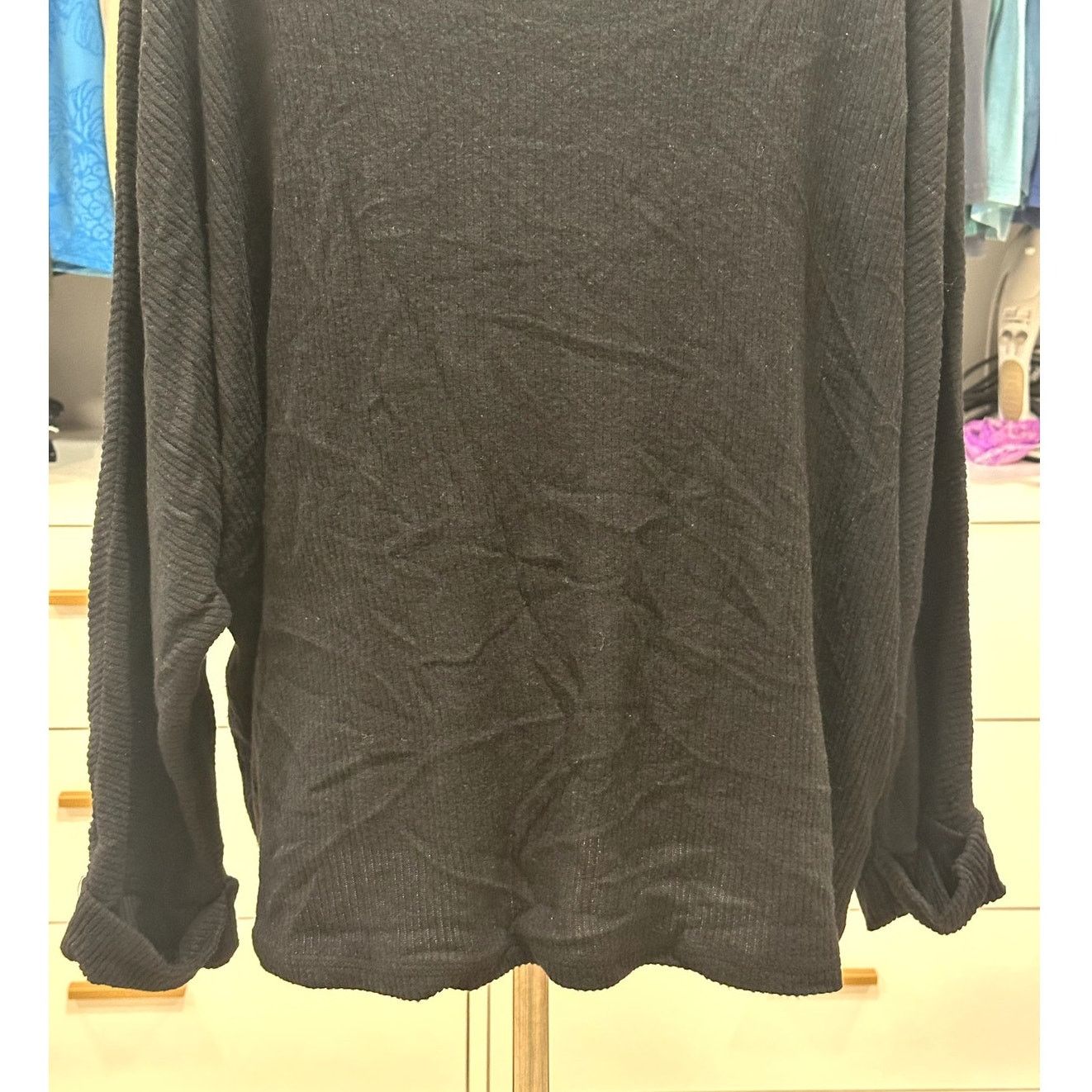 Other Caslon Women's Plus Black Long Sleeve Ribbed Sweater 2X NWOT Size XXL / US 16-18 / IT 52-54 - 6 Thumbnail