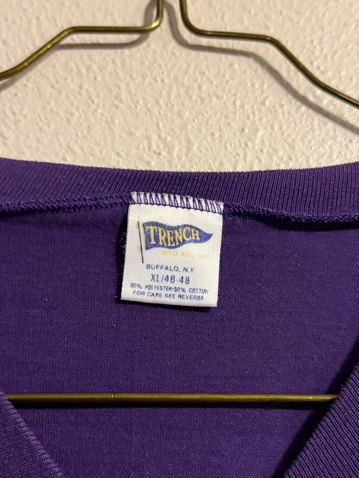 NFL vtg 80s minnesota vikings 1/2 sleeve shirt xl single stitch Size US XL / EU 56 / 4 - 4 Thumbnail