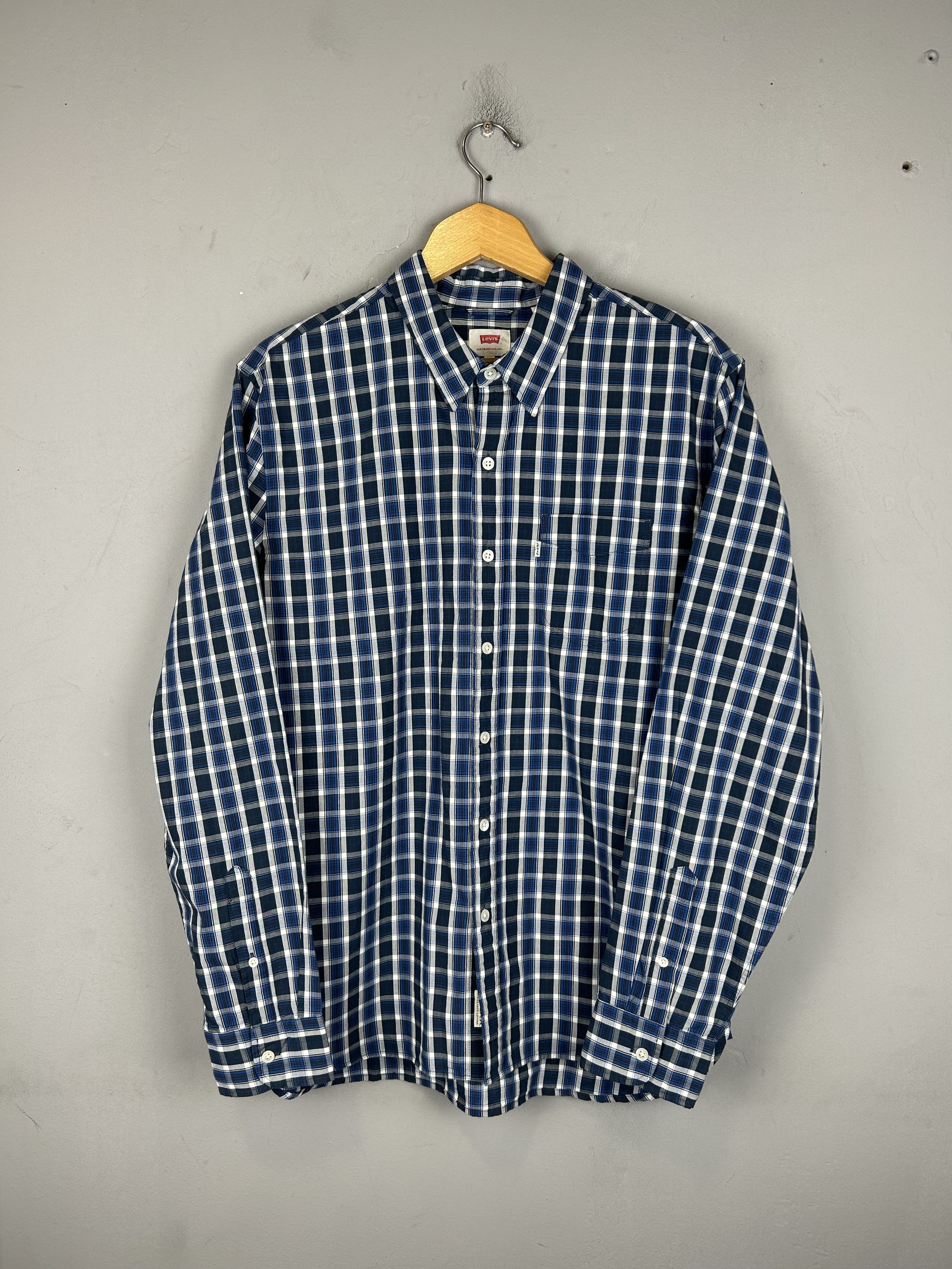 Levi's Levi's Check Shirt Blue White Tab Long Sleeve Oldmoney Size US L / EU 52-54 / 3 - 2 Thumbnail