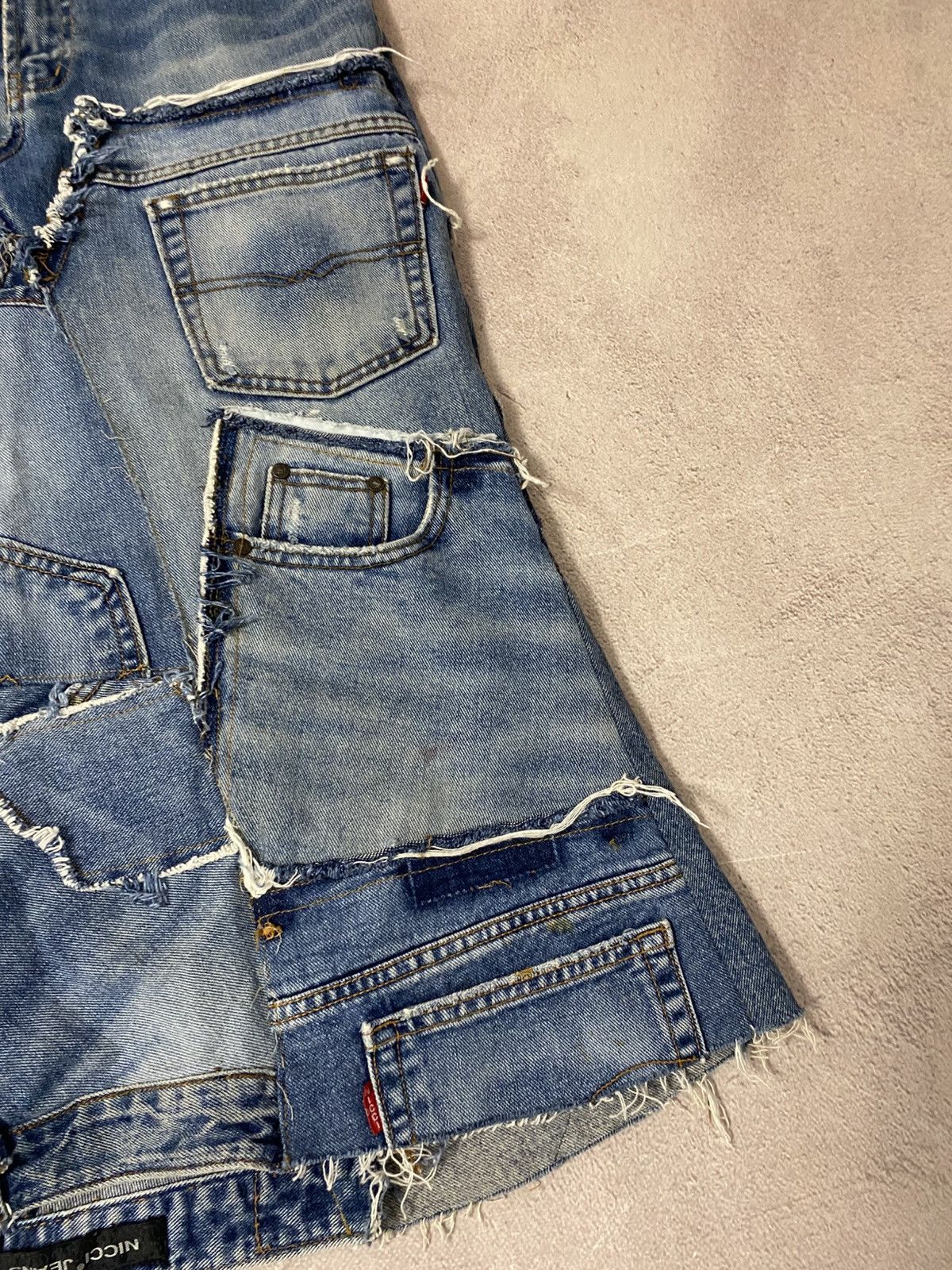 Vintage Avant Garde denim vintage custom y2k skirt Size 29" - 4 Thumbnail