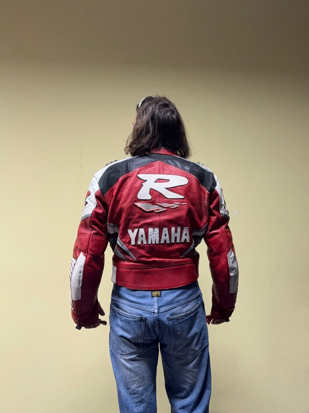 Yamaha Yamaha R cropped leather jacket racing big logo protect Size US S / EU 44-46 / 1 - 2 Thumbnail