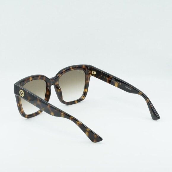 Gucci Gucci GG1338S 003 Sunglasses Dark Havana Square Frame Size ONE SIZE - 7 Thumbnail
