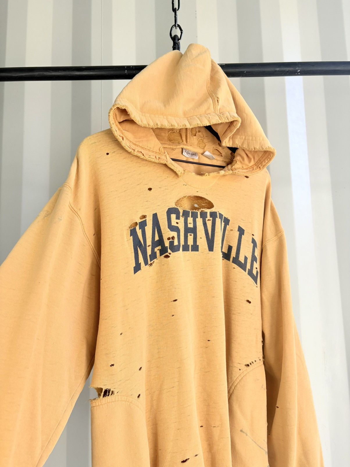 Vintage Thrashed Nashville Faded Sweatshirt Distressed ERD Grunge Size US XL / EU 56 / 4 - 3 Thumbnail