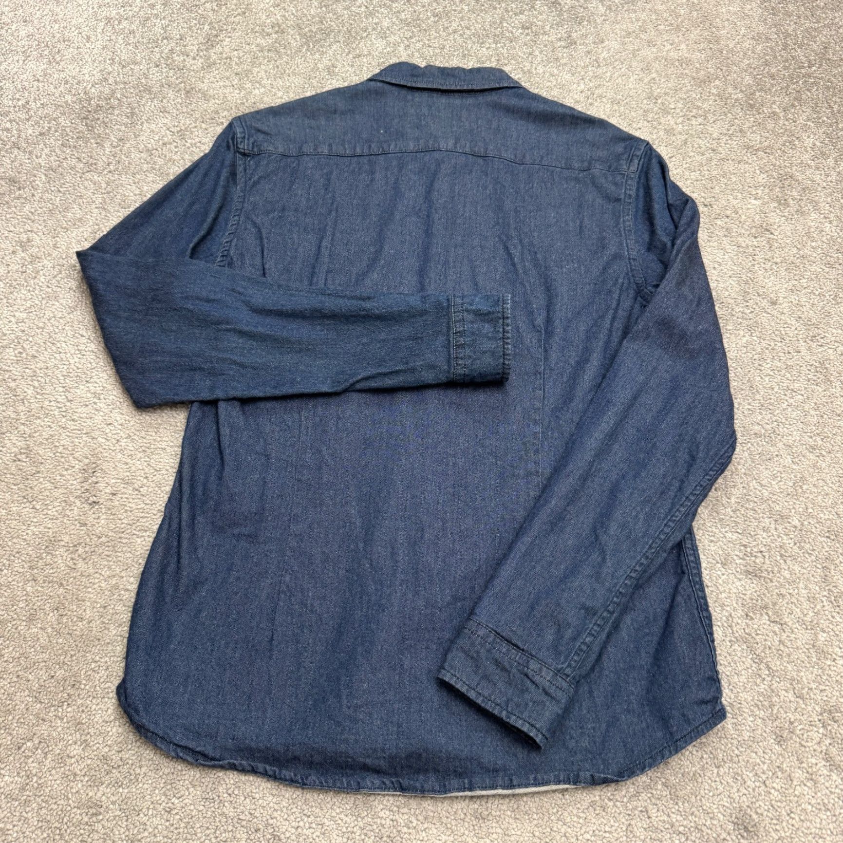 Asos ASOS Denim Button-Down Shirt Mens Small Blue Long Sleeve Cotton Casual Shirt Size US S / EU 44-46 / 1 - 2 Thumbnail