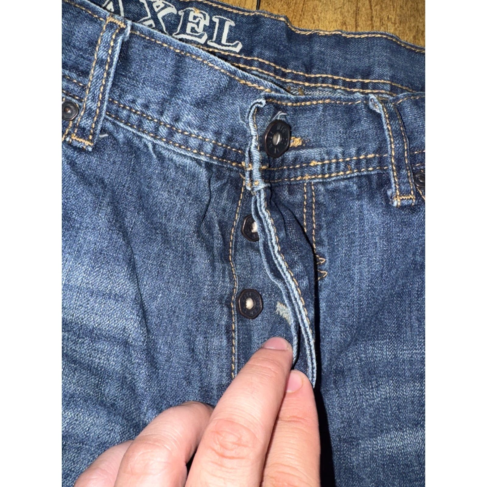 Denime TK Axel Jeans Slim Straight Blue 36x32 Men Regular Denim 100% Cotton Size US 36 / EU 52 - 4 Thumbnail
