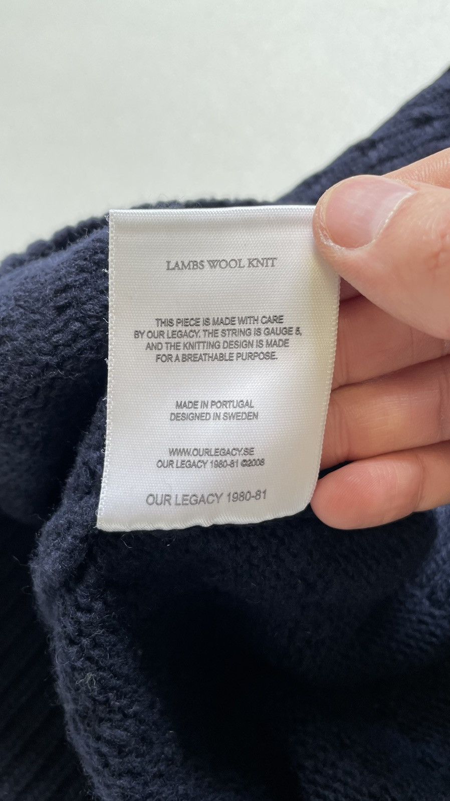 Our Legacy Dark Blue Wool Hole Knit Sweater Size US M / EU 48-50 / 2 - 8 Thumbnail