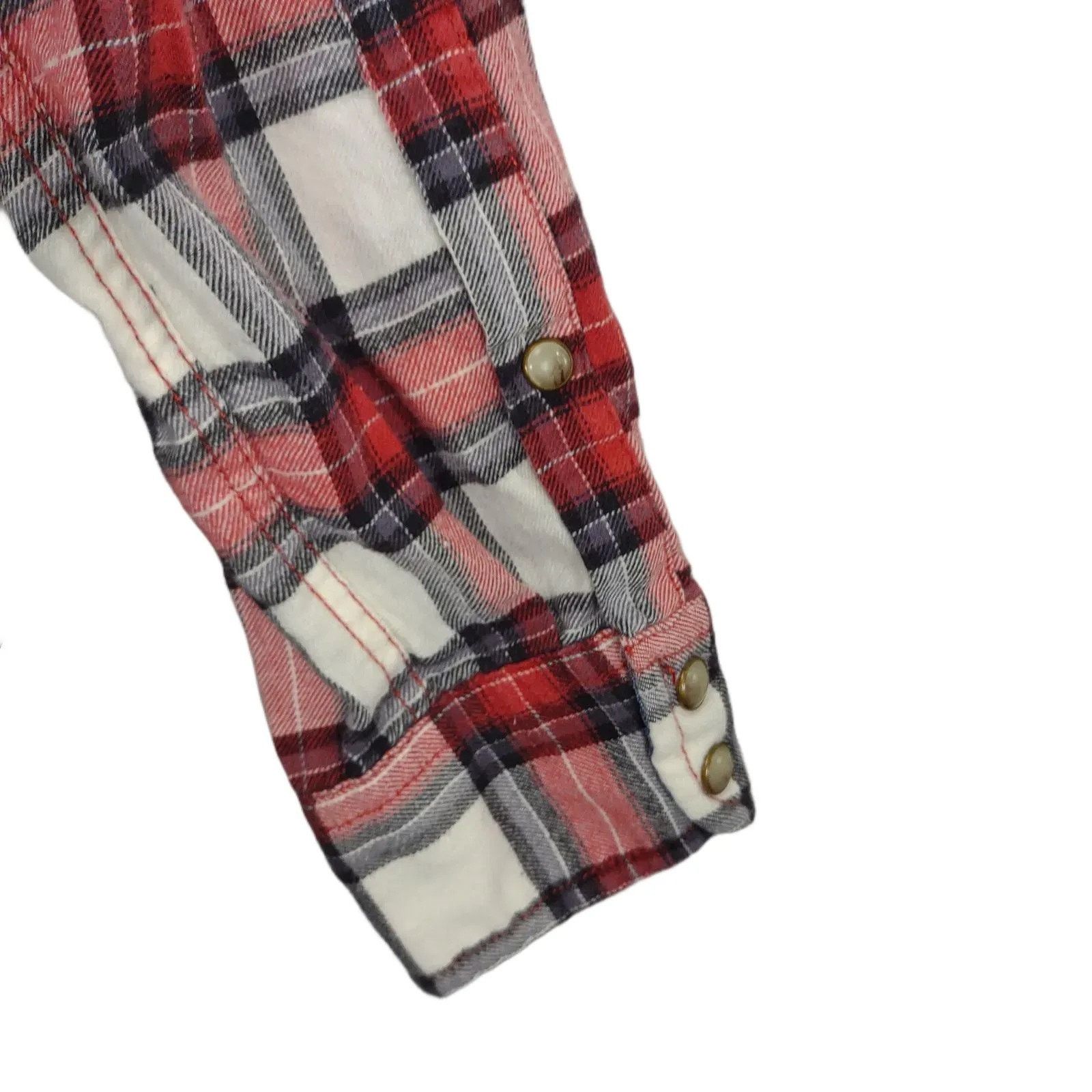 JACHS NY Jachs Girlfriend Bea Women's Pearl Snap Plaid Flannel Shirt Size S / US 4 / IT 40 - 4 Thumbnail