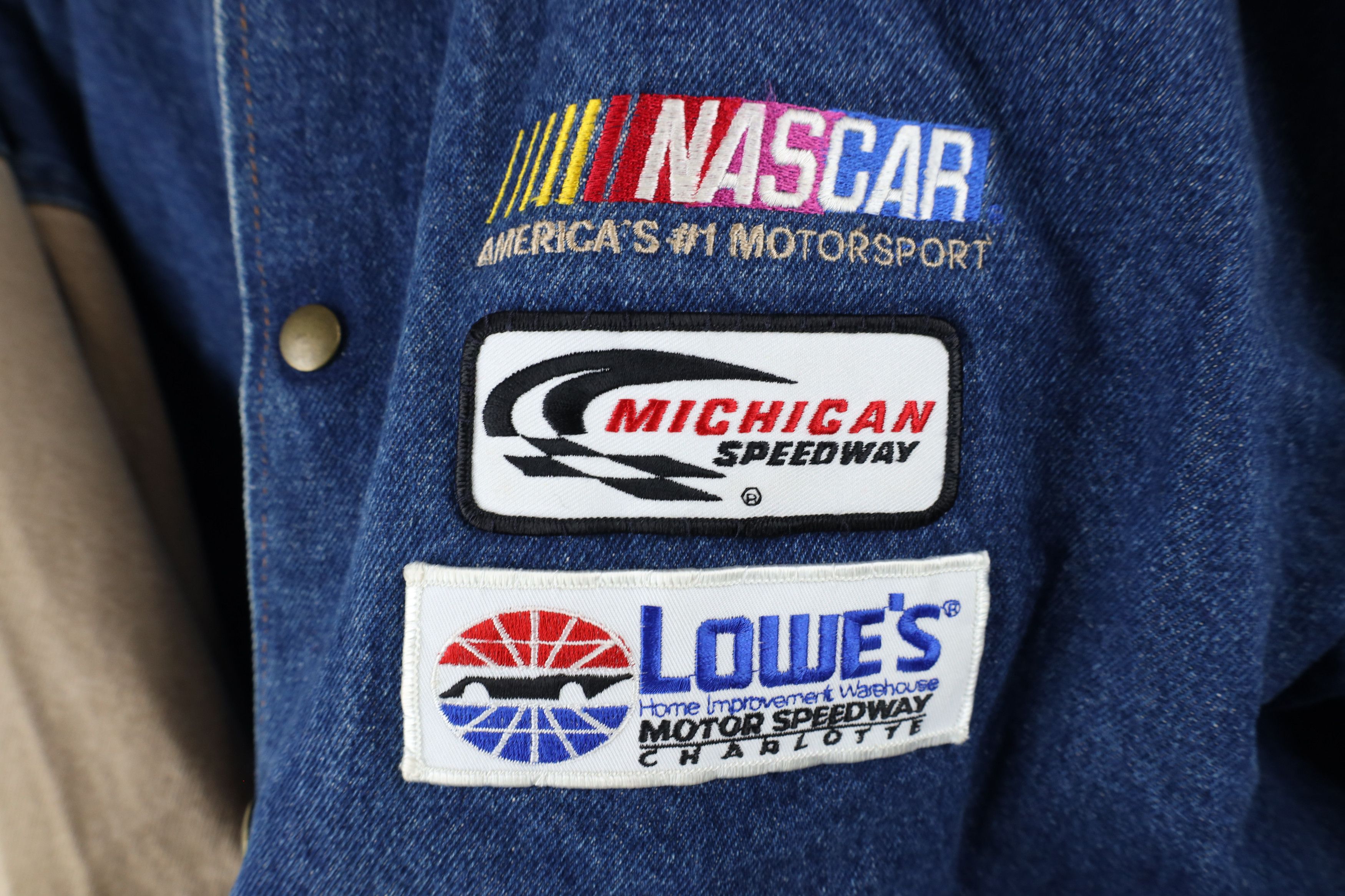 Vintage Vintage 90s Y2K NASCAR Denim Jean Varsity Bomber Jacket USA Size US L / EU 52-54 / 3 - 5 Thumbnail