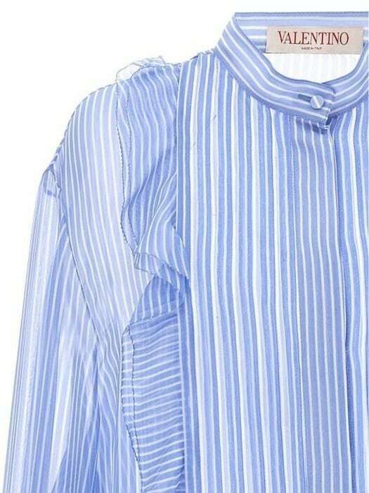 Valentino o1y0326 Silk Shirt in Light Blue Size M / US 6-8 / IT 42-44 - 3 Thumbnail