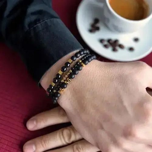 Other Black 3 pieces/ set Bead Bracelet Size ONE SIZE - 2 Thumbnail