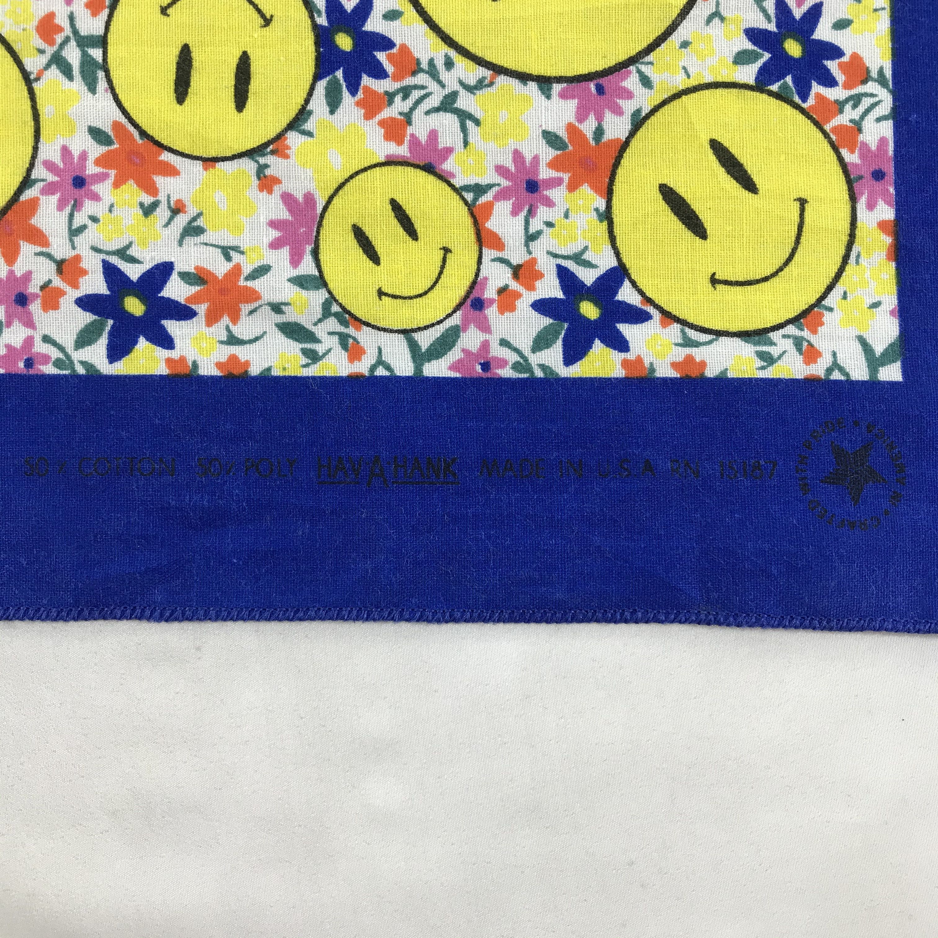 Vintage Vintage Smiley Bandana / Handkerchief / Neckerchief - S1773 Size ONE SIZE - 3 Thumbnail