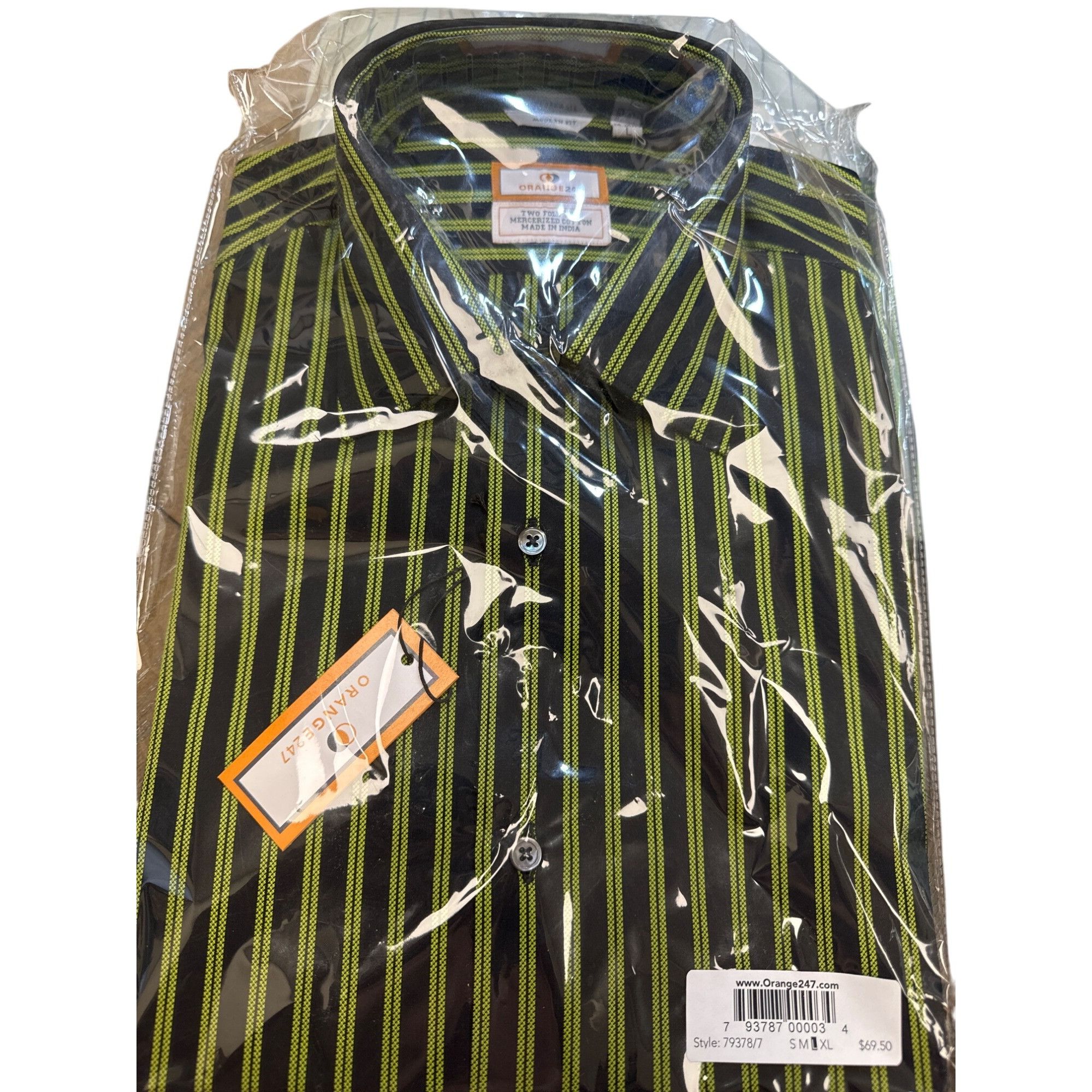Designer Orange247 Mens Long Sleeve Button Down Pinstriped Shirts Set Size US L / EU 52-54 / 3 - 2 Thumbnail