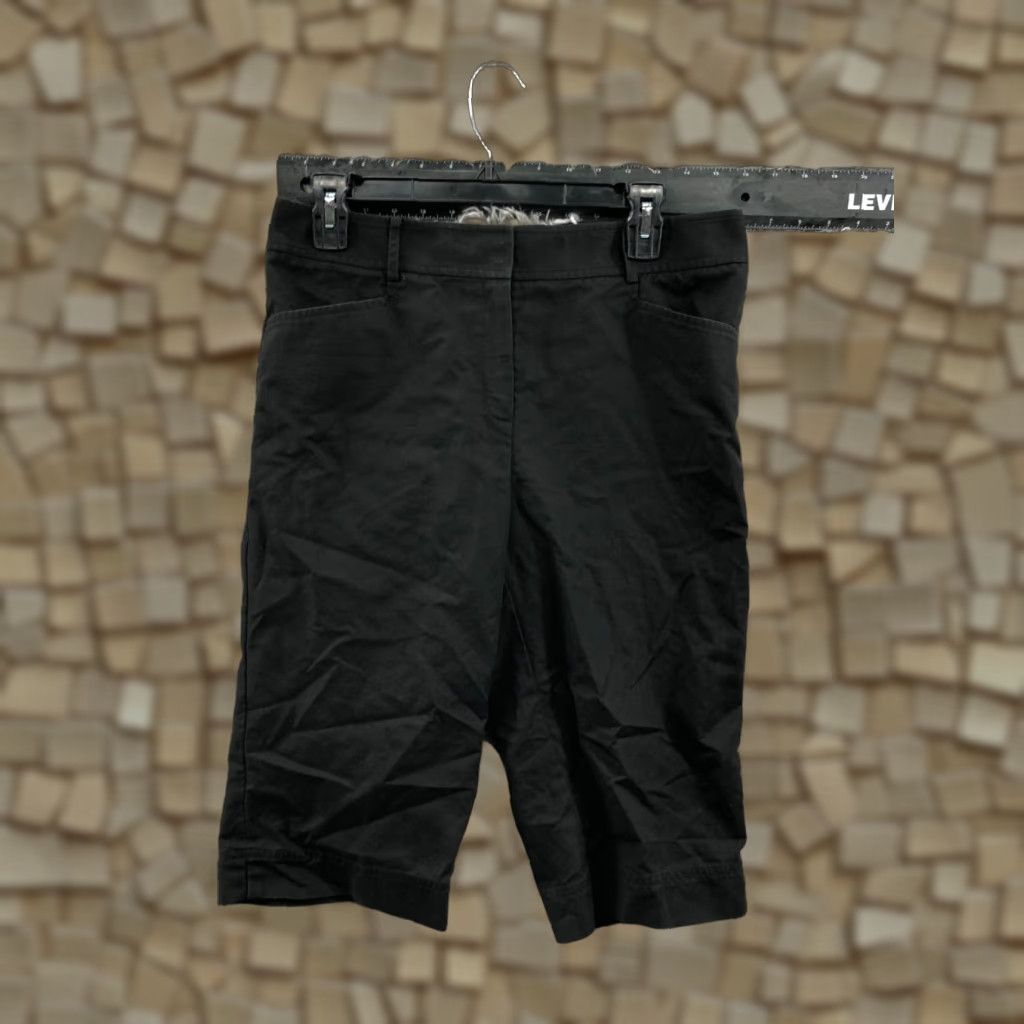 Vintage Lafayette 148 Bermuda Shorts Womens Size 8 Mid Rise Dark Wash Black Hook Eye Shirt Size 30" / US 8 / IT 44 - 1 Thumbnail