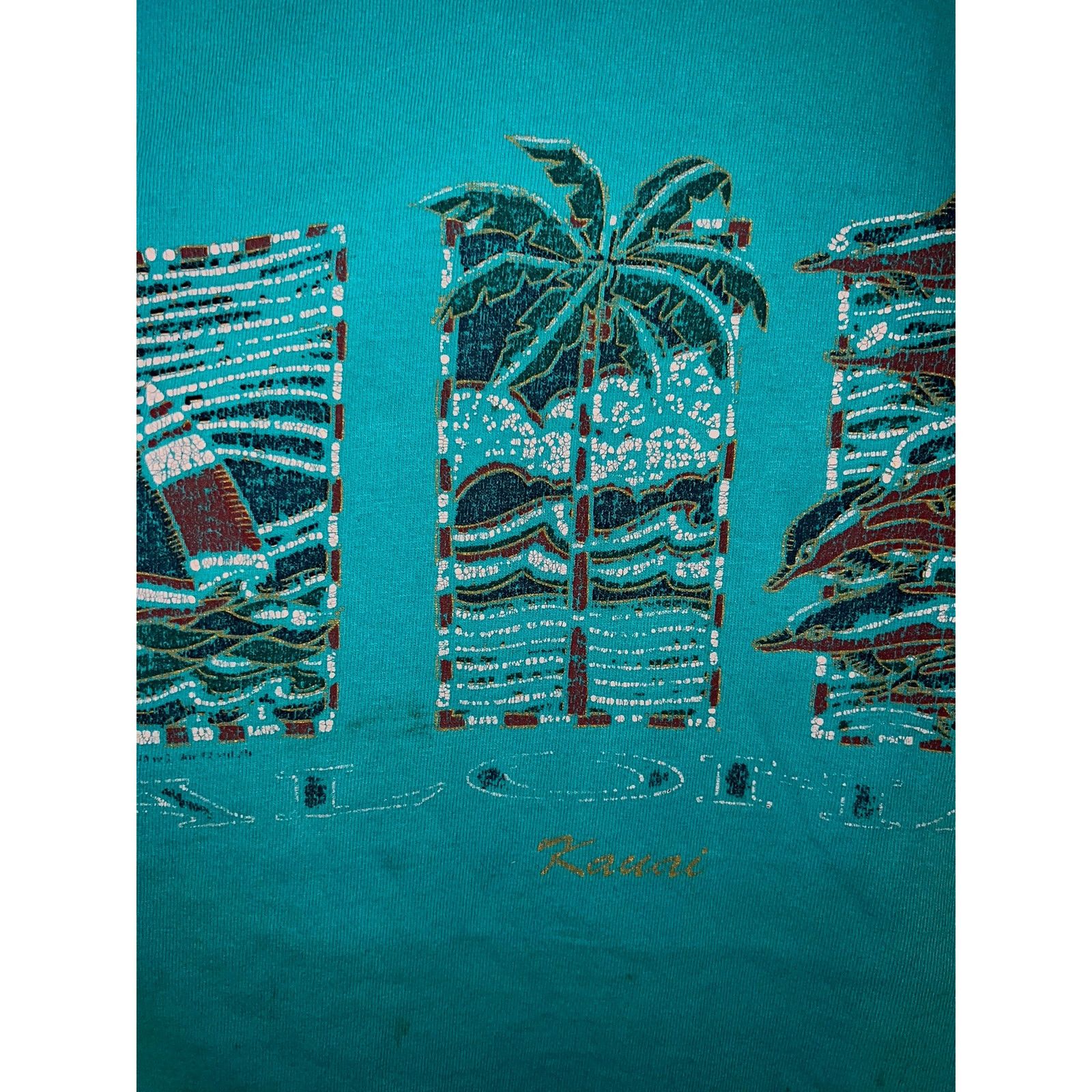 Vintage Vintage Aloha Kauai Shirt Hawaii Teal Green Tee VTG 90s XL Size US XL / EU 56 / 4 - 3 Thumbnail