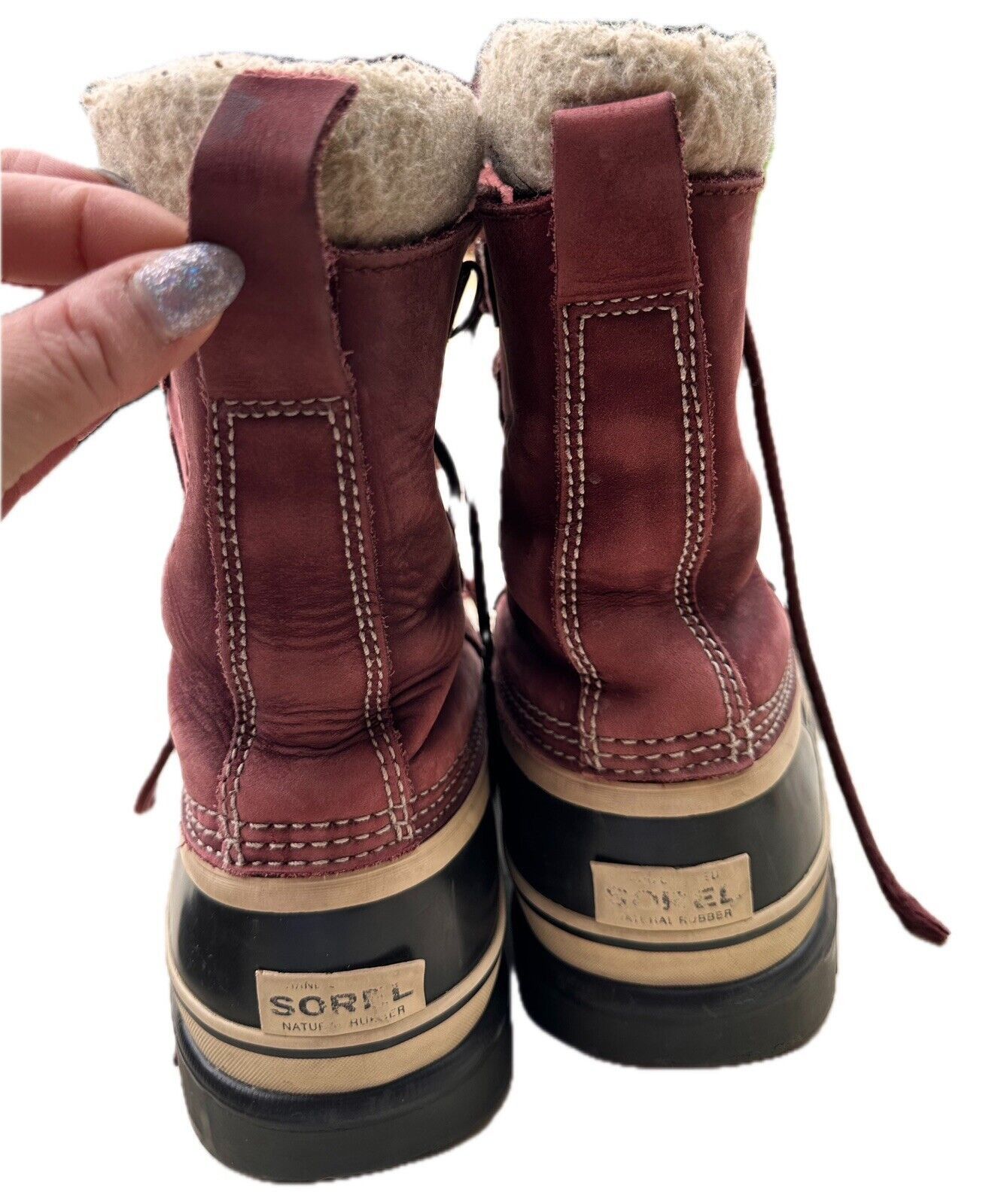 SOREL Sorel Caribou Waterproof Winter Snow Boots Size 7 Maroon Size US 7 / IT 37 - 5 Thumbnail
