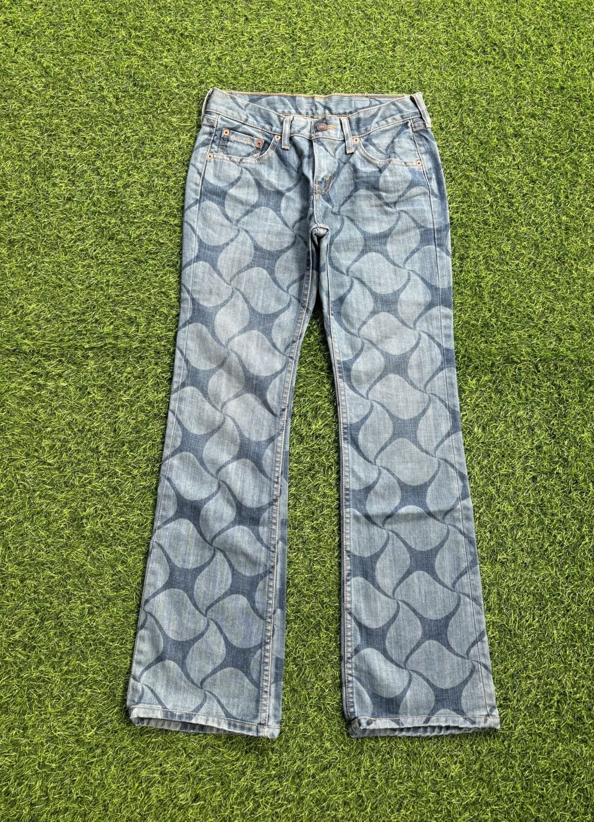 Hysteric Glamour Y2k Flare Levis Rebuild Project Full Print Jeans Size 27" / US 4 / IT 40 - 2 Thumbnail
