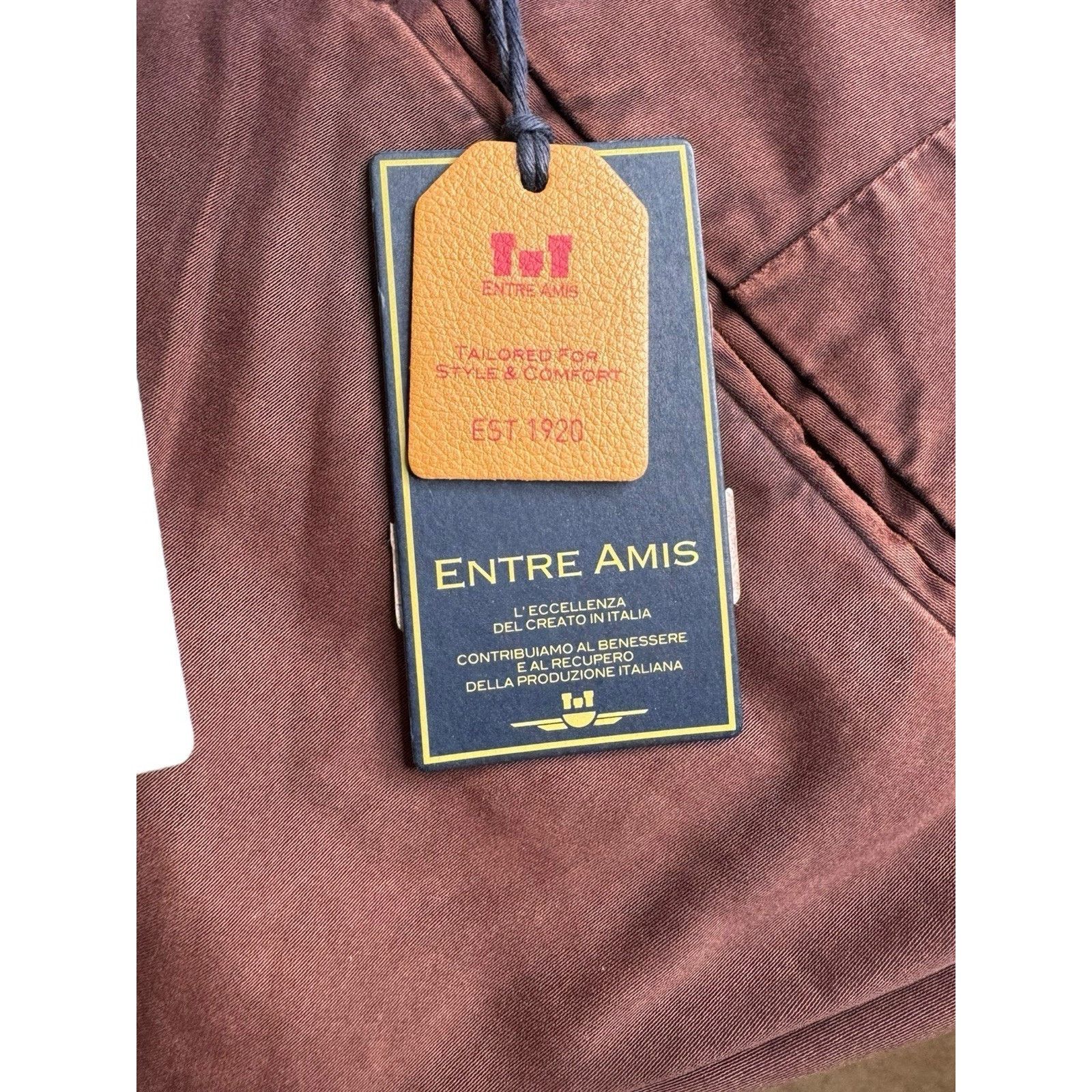 Other Entre Amis NEW Burgundy Twill Distressed Chino Pants 34x29 Size US 34 / EU 50 - 9 Thumbnail