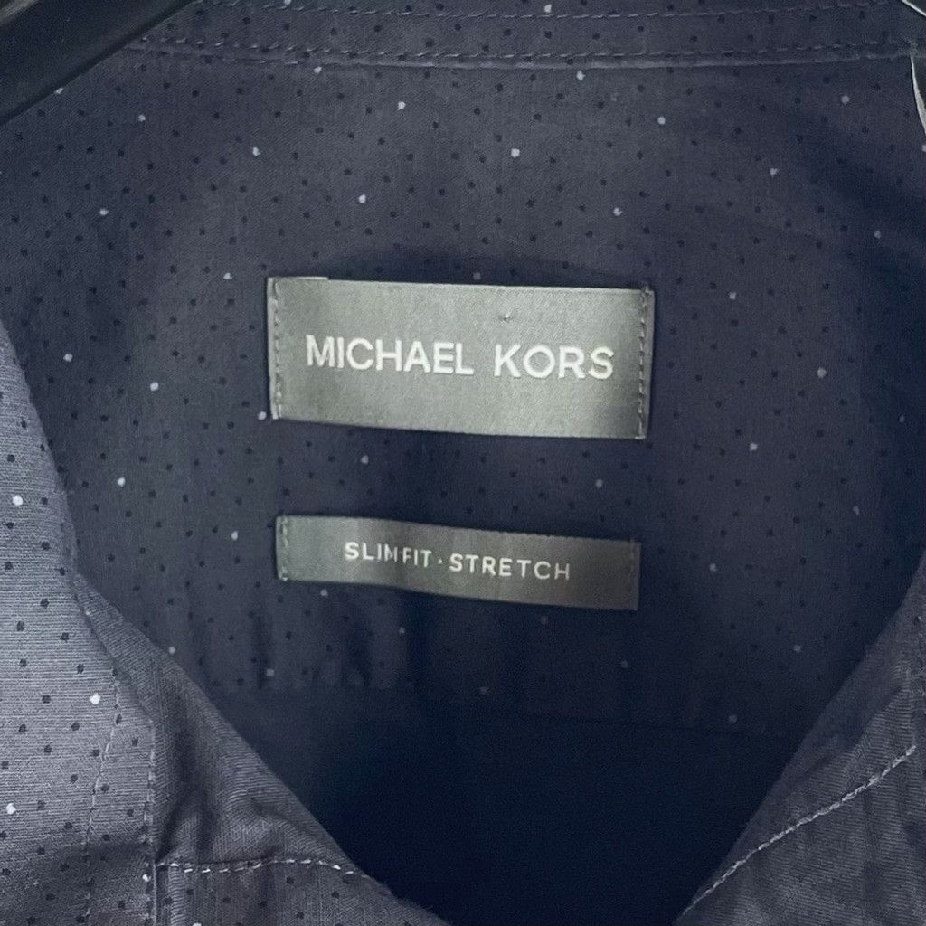 Michael Kors MICHAEL KORS Men’s Charcoal Cosmic Dress Shirt Slim Fit XL Size US XL / EU 56 / 4 - 4 Thumbnail