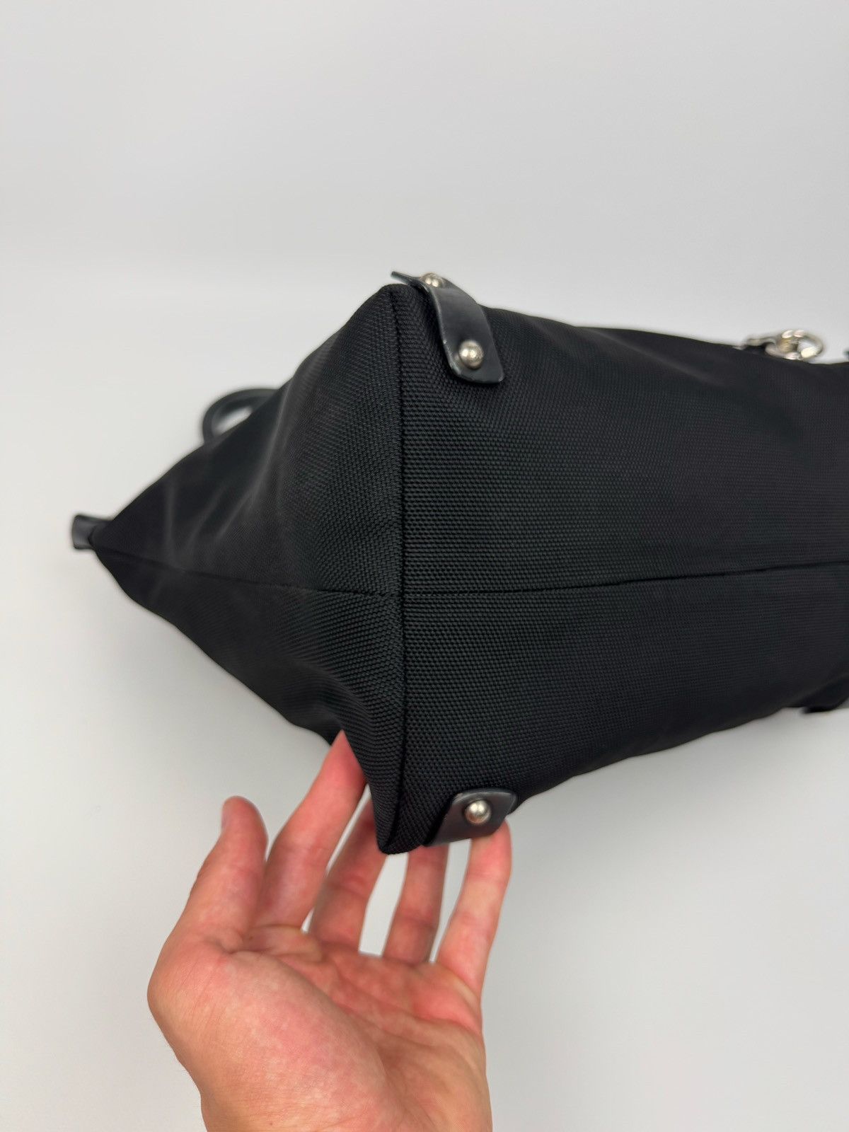 Bally Bally Cloth Canvas/Leather Black Handbag Size ONE SIZE - 13 Thumbnail