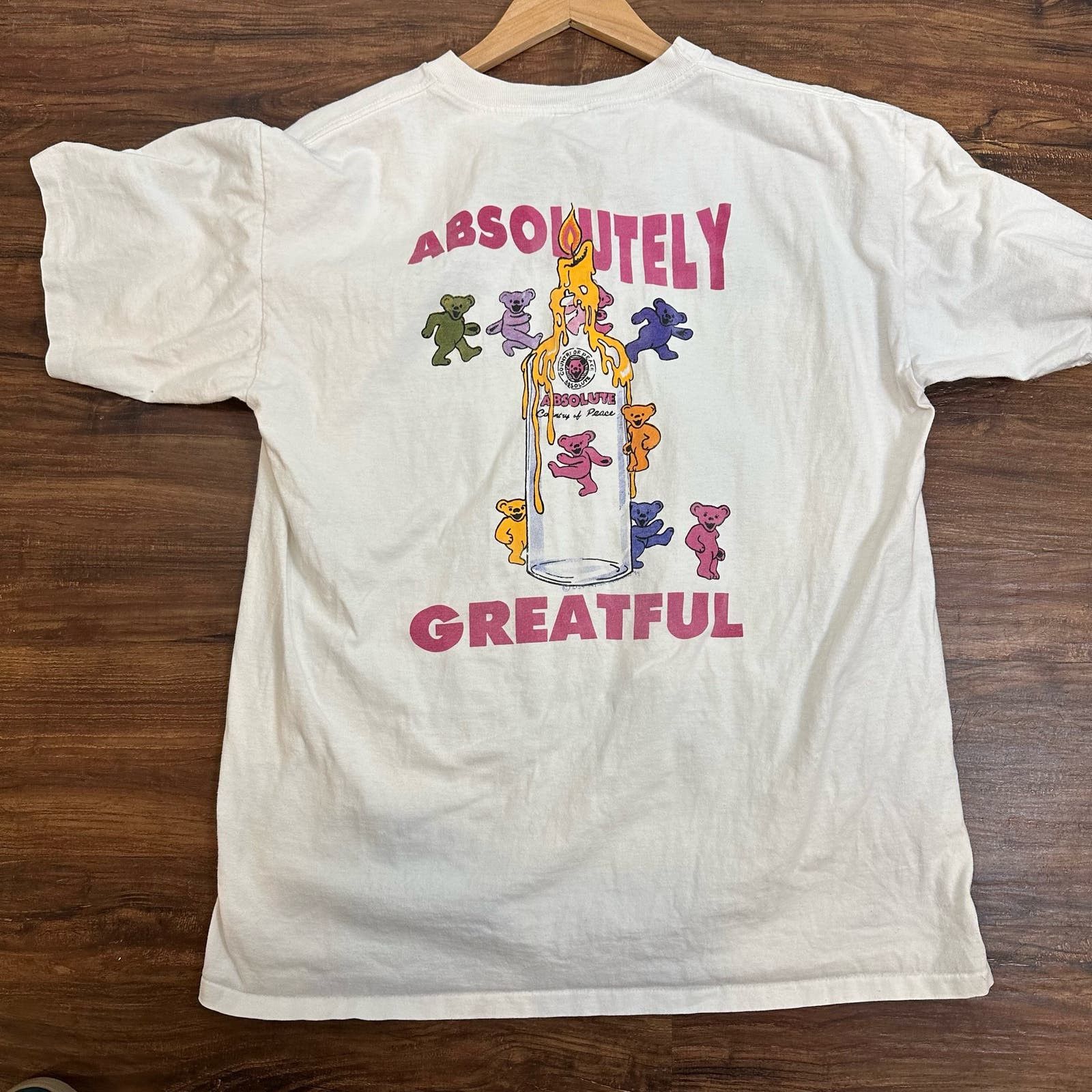 image of Absolutely Greatful Dead Band Tee T Shirt XL Single Stitch in White, Men's
