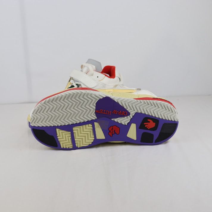 o1rshd1 Low Top Puzzle Couture Sneakers in White/Red