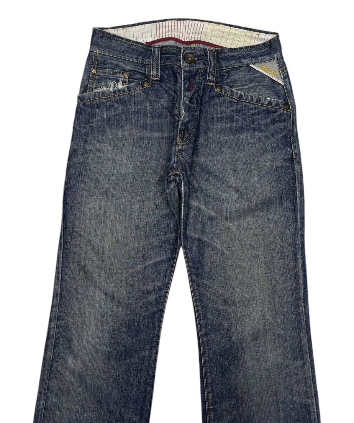 Japanese Brand Vintage Avant Garde Style Replay Flared Denim Jeans Size 28" / US 6 / IT 42 - 3 Thumbnail