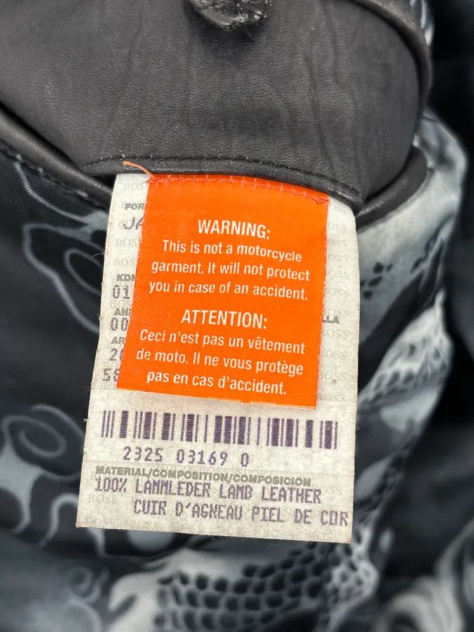 Hugo Boss Hugo Boss Dark Grey Leather Blouson Padded Moto Jacket Size US L / EU 52-54 / 3 - 10 Thumbnail