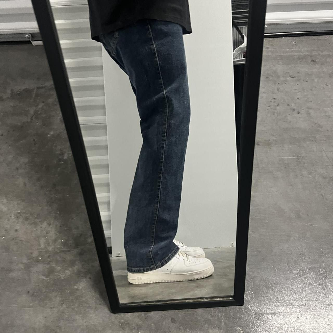 Japanese Brand × Vintage Vintage Y2K Flared Baggy Streetwear Dark Wash Denim Jeans! Size US 34 / EU 50 - 2 Thumbnail