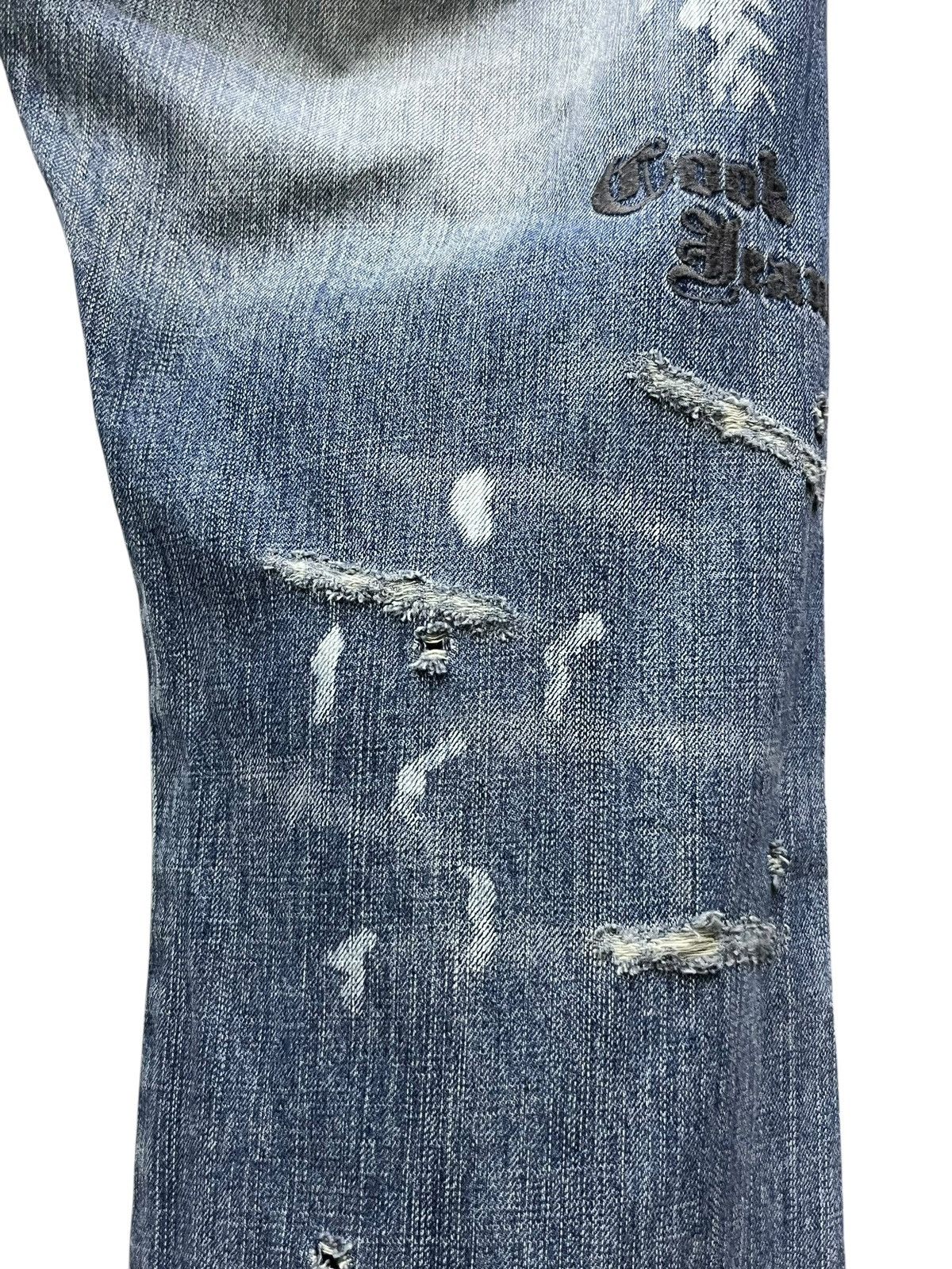 Cook Jeans Cook Jeans Fleur De Lis Grunge Distressed ERD Denim Size US 36 / EU 52 - 10 Thumbnail