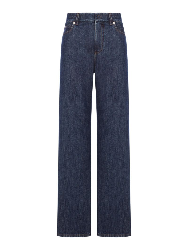 Fendi LONG DARK BLUE DENIM JEANS Size 28" / US 6 / IT 42 - 1 Thumbnail