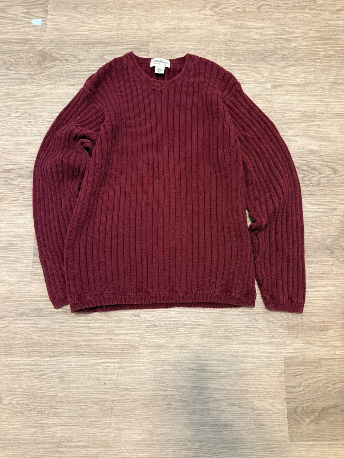 Eddie Bauer Wine red cotton knit Eddie Bauer Sweater Size US L / EU 52-54 / 3 - 1 Thumbnail