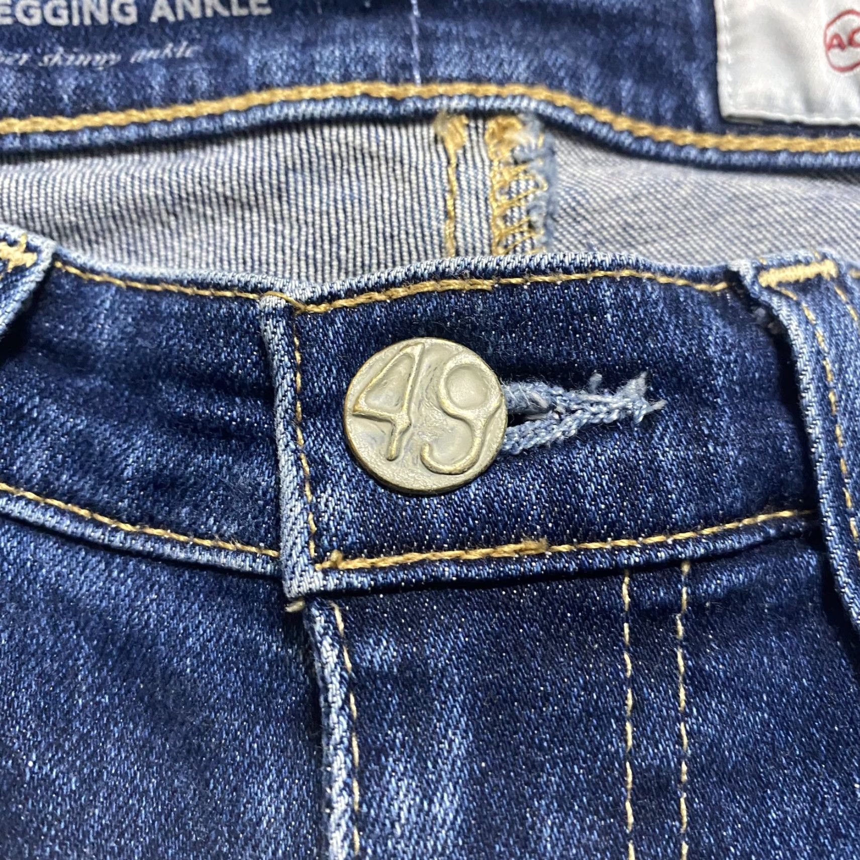 Denime AG Adriano Goldschmied Jeans Womens 24 Blue Denim The Legging Ankle Super Skinny Jeans - 24 Adult Womens Size 42" / US 20 - 4 Thumbnail