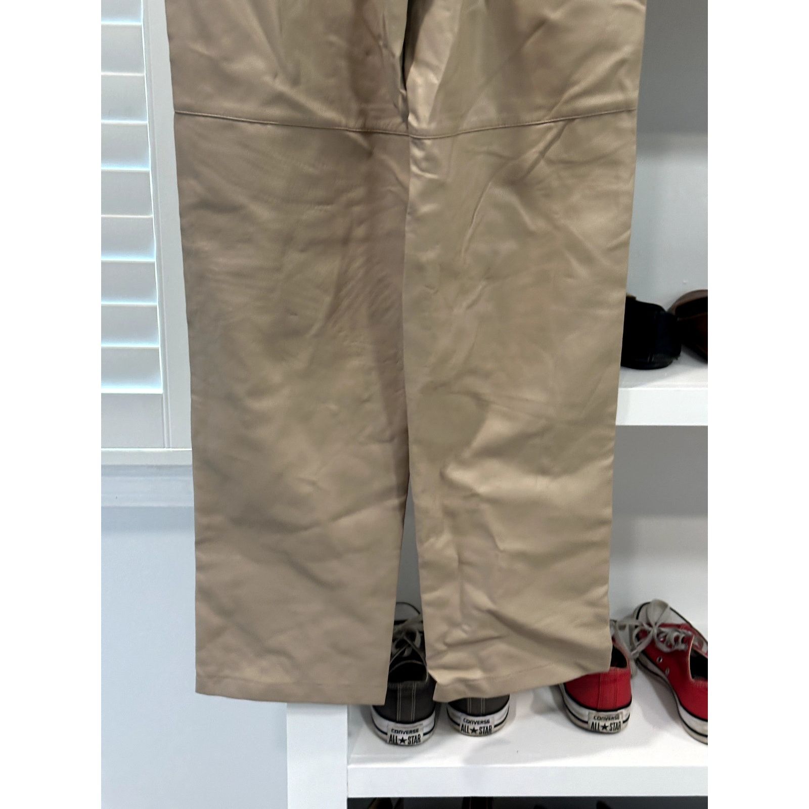 Other Wayf Women's Tan Beige Faue Leather High Rise Pants XS NWT Size 26" / US 2 / IT 38 - 7 Thumbnail