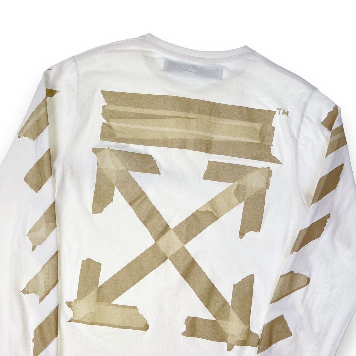 image of Off White Off-White Tape Arrows Long Sleeve White T Shirt, Men's (Size Small)