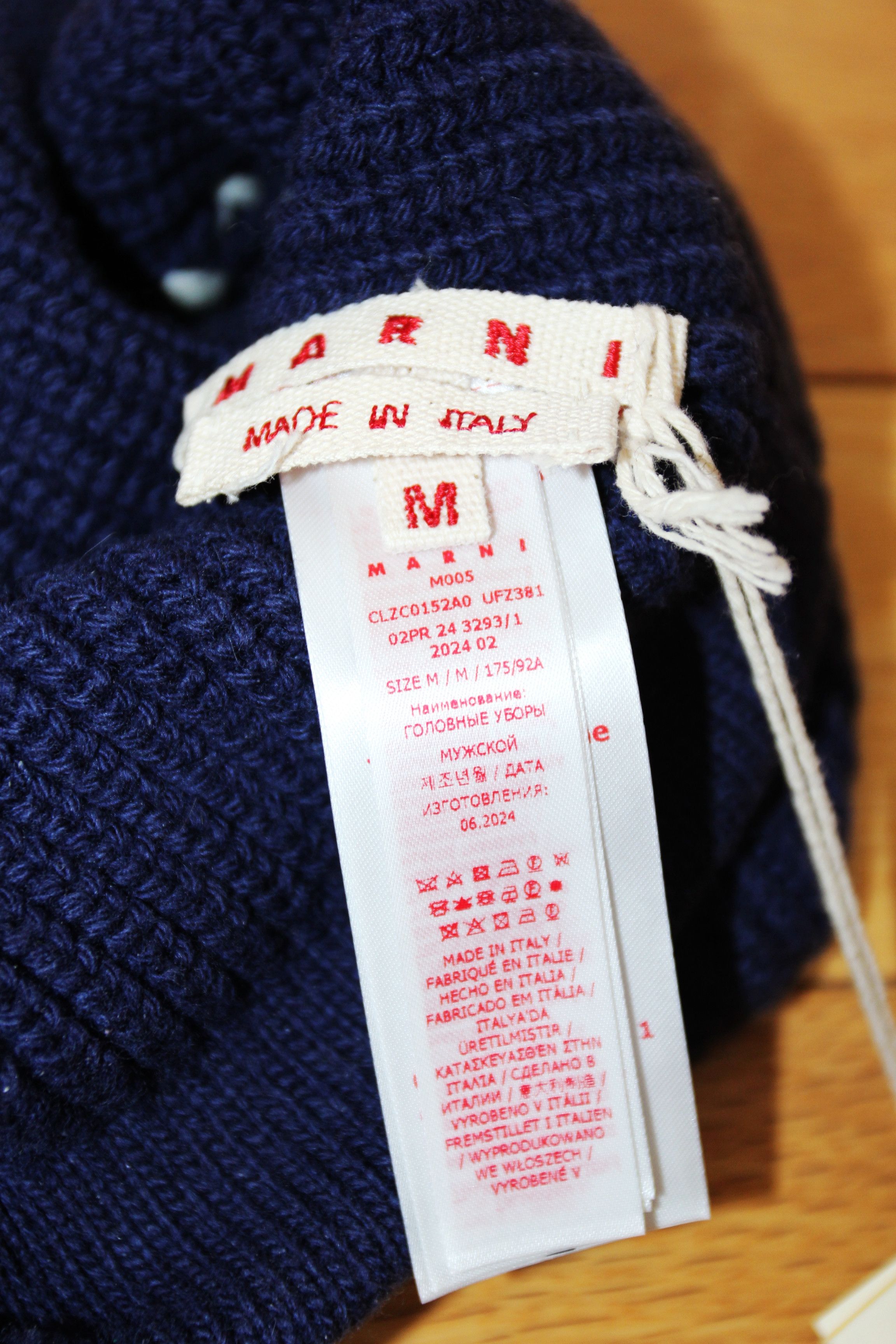 Marni BNWT AW24 MARNI EMBROIDERY CUFF BEANIE NAVY M Size ONE SIZE - 5 Thumbnail