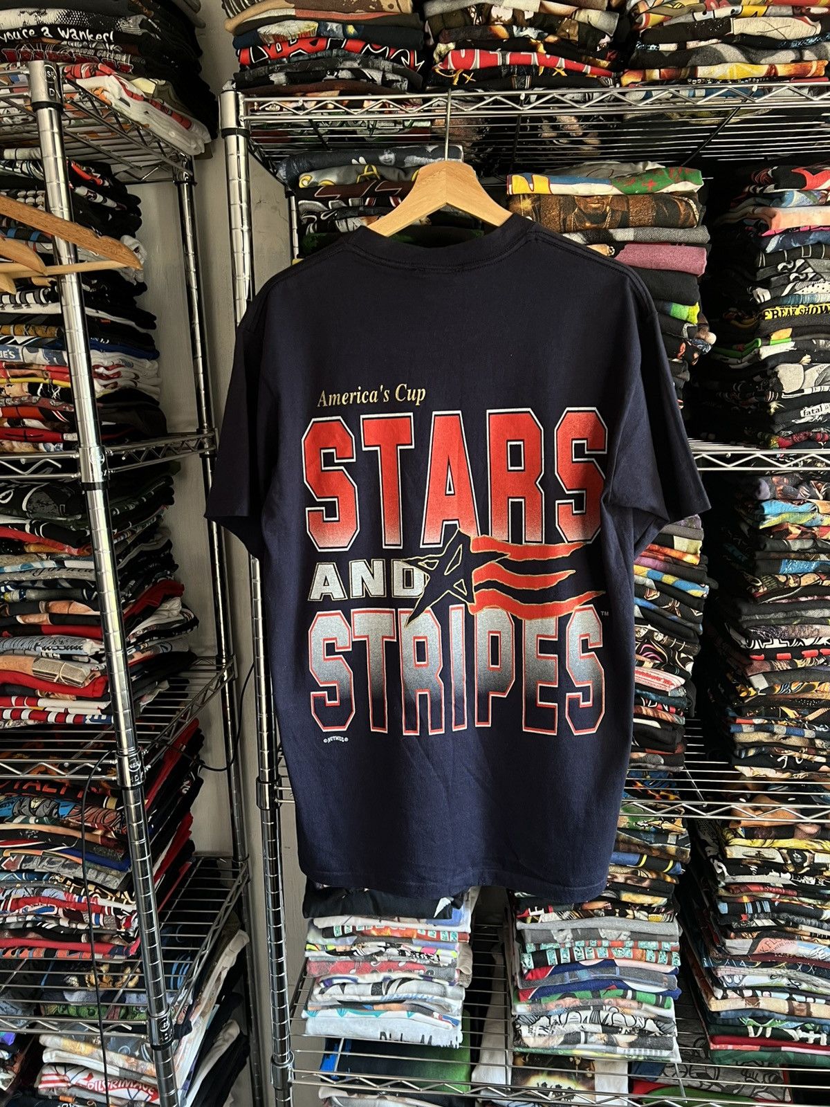 Nutmeg 90s America’s Cup Stars and Stripes Single Stitch Tee Size US M / EU 48-50 / 2 - 1 Thumbnail