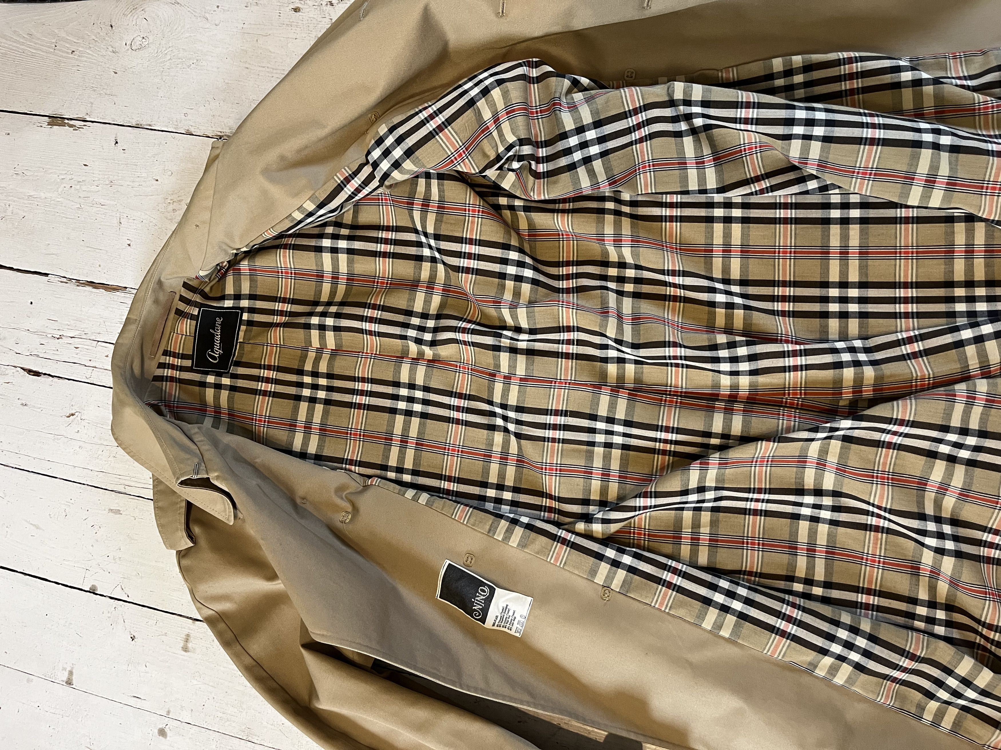 Vintage Vintage 90s Aquadane Casual Beige Wool Trenchcoat Size US L / EU 52-54 / 3 - 10 Thumbnail