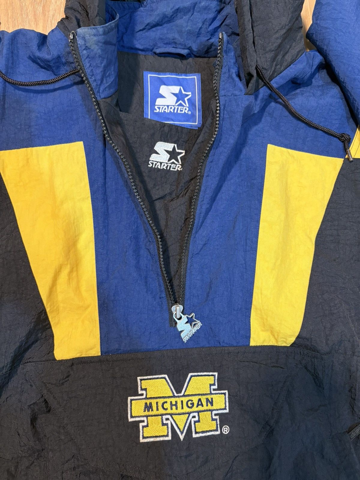 Starter VTG 90s Michigan STARTER Anorak Jacket Men’s L MINT Size US L / EU 52-54 / 3 - 10 Thumbnail