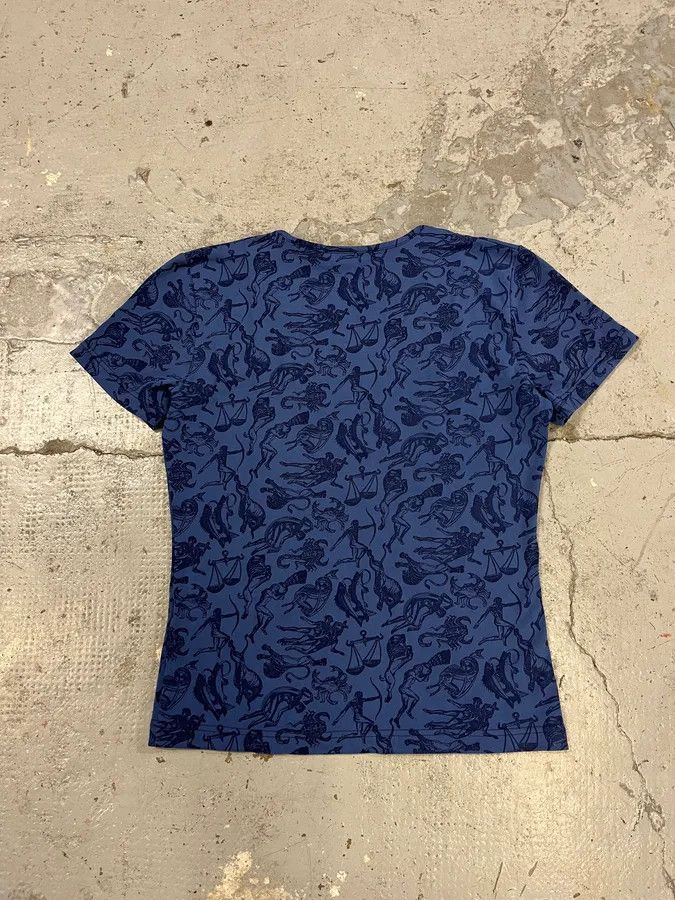 Designer × Dolce & Gabbana × Vintage 2000s Dolce & Gabbana Astrology Ancient Blue T-Shirt Size S / US 4 / IT 40 - 6 Thumbnail