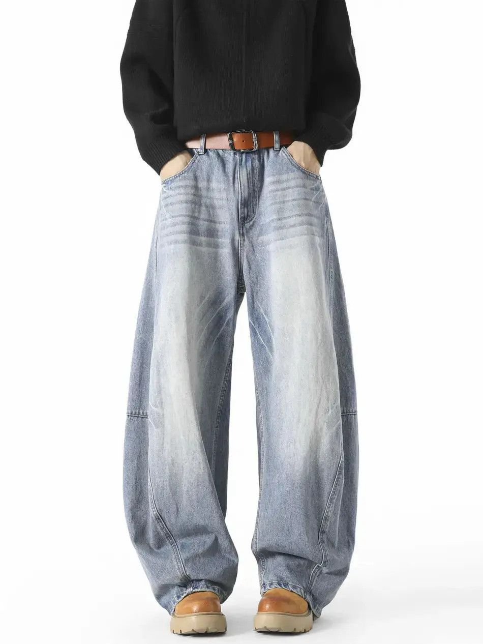 Japanese Brand Retro loose straight leg wide leg jeans Size US 32 / EU 48 - 1 Thumbnail