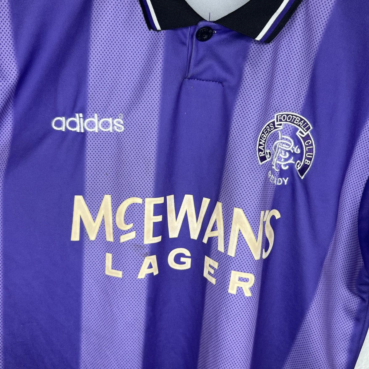Adidas × Vintage Adidas Vintage Rangers FC Kit Jersey Tee Tshirt Purple Size US M / EU 48-50 / 2 - 4 Thumbnail
