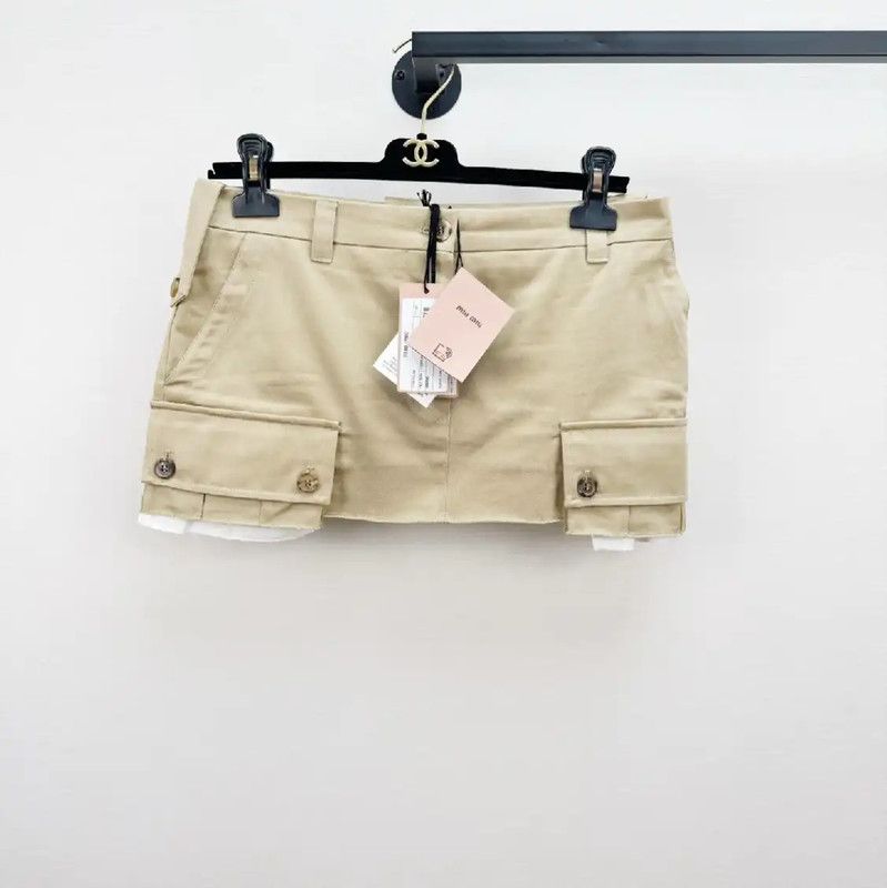 Miu Miu Miu Miu Khaki Women's Summer Shorts 0089 Size 23" - 1 Thumbnail