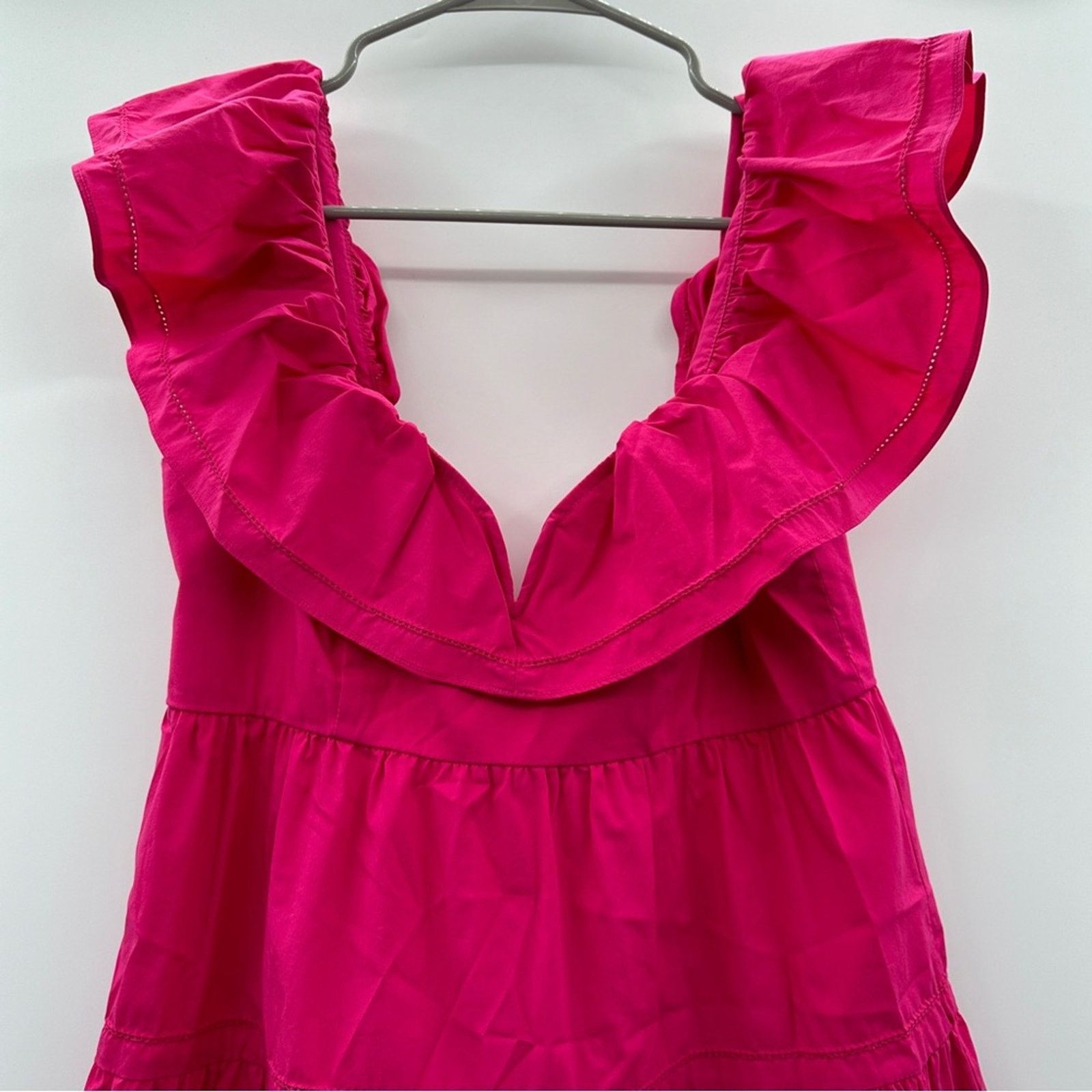 Saylor Saylor Karalyn Hot Pink Tiered Ruffle Sleeveless Mini Dress Size S / US 4 / IT 40 - 4 Thumbnail