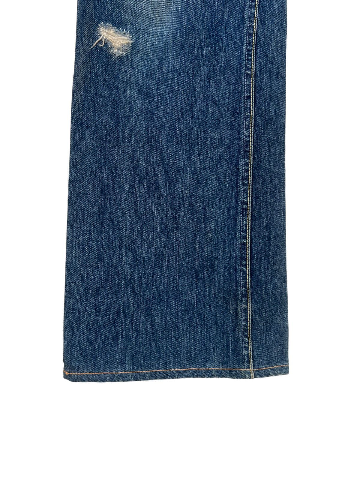 Blue Blue Japan Vintage Blue Blue Japan Distress Zigzag Denim Flare Jeans Size US 33 - 10 Thumbnail
